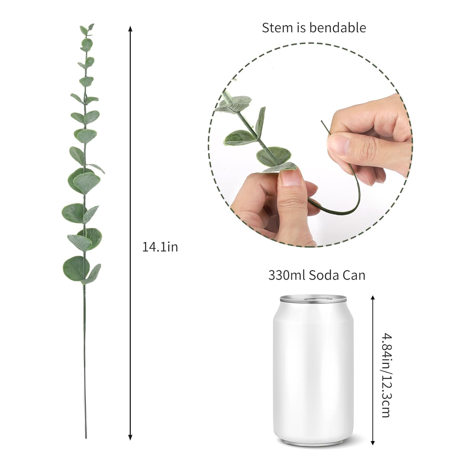 36Pcs Eucalyptus Stems Decor 14.1 Inch Artificial Eucalyptus Leaves Fake Greenery Branches For Wedding Centerpiece Flower Floral Arrangement Farmhouse Spring Home Decoration