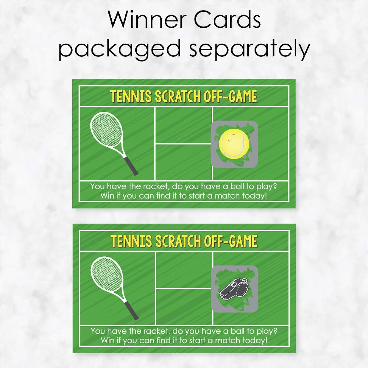 Big Dot of Happiness You Got Served - Tennis - Baby Shower or Tennis Ball Birthday Party Game Scratch Off Cards - 22 Count