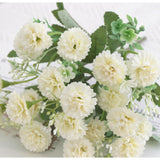 2Pcs Small Carnation Artificial Flowers Bulk Fake Flower With Stems Silk Carnation Flowers For Outdoors Wedding Home Hotel Decorations (White)