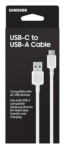 Samsung USB C to USB A Cable 1 Meter Fast Charging Data Sync Cord White for Galaxy Phones Tablets