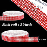 Self Adhesive Red Crystal Rhinestone Strips Diamond Ribbon Bling Gemst