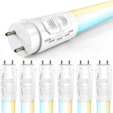 6 Pack 4FT T8 LED Bulbs 18W 2200LM Selectable CCT Ballast Bypass Fluorescent Replacement