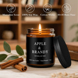 Scented Candles For Men - Apple Brandy Barrel Scent | 50Hr Burn Soy Wax In Brown Glass - Man Cave Gifts, Birthday For Him, Father'S Day Gift (9Oz)