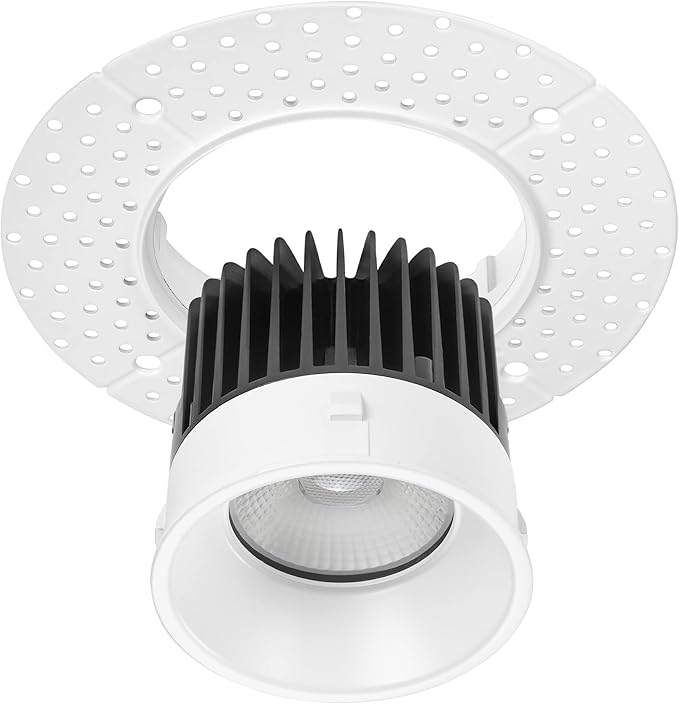 4 Inch Trimless Ultra Thin LED Recessed Downlight 5CCT Dimmable Anti Glare Canless Ceiling Light with J Box