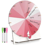 12-Inch Spinning Wheel For Baby Shower & Bridal Shower Games - Prize Wheel Spinner With Stand & Heart Shape Arrow - Funny Bachelorette Party Games Ideas(Pink)
