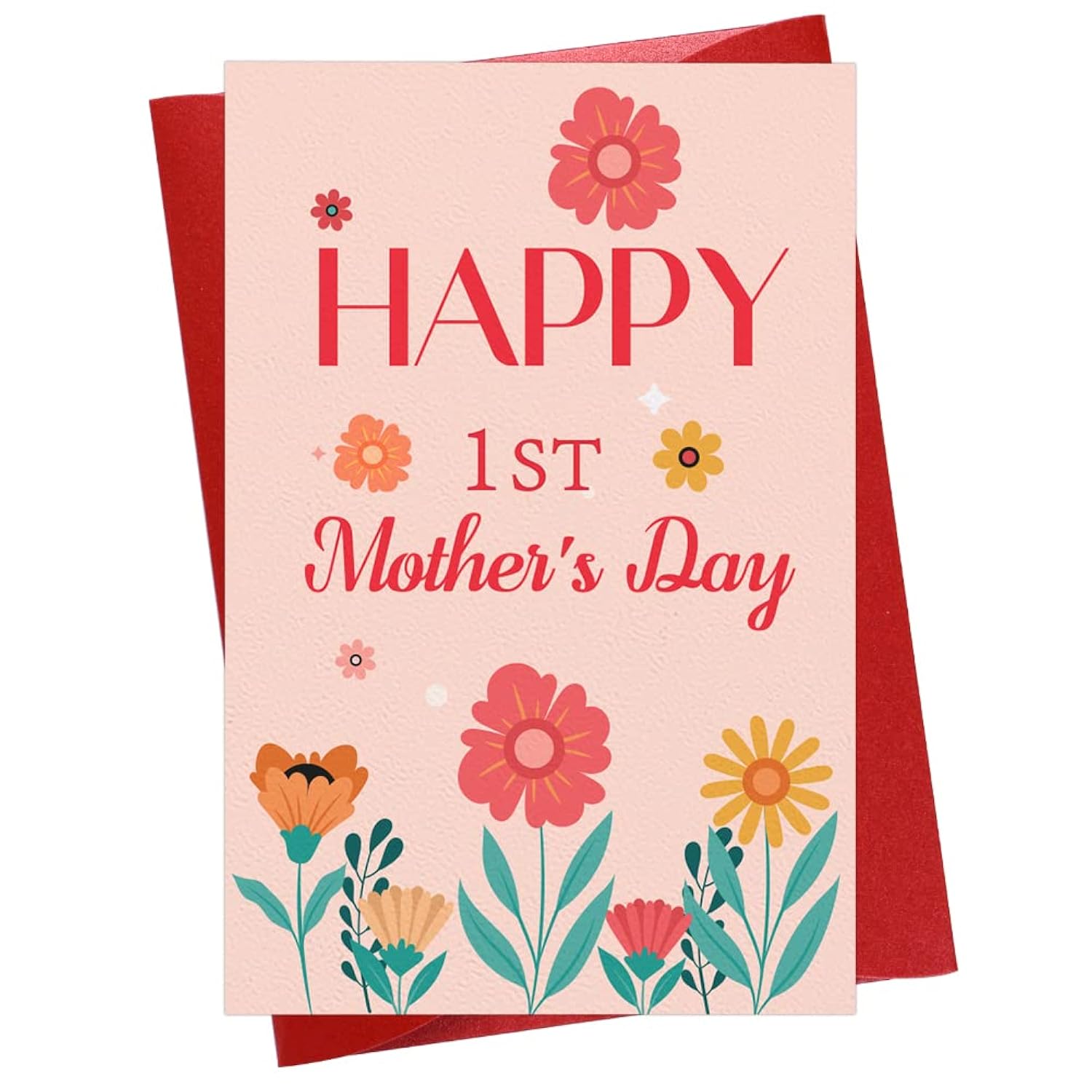 Happy First Mothers Day Card For New Mom - Flower Mothers Day Gift Card For First Time, Expecting, Or Pregnant Mom Mommy To Be From Daughter Son Baby, Folding And Photo Insert Design