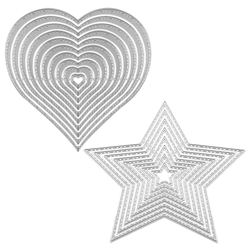 Valentines Cutting Dies Metal, Love Heart Star Nesting Metal Embossing