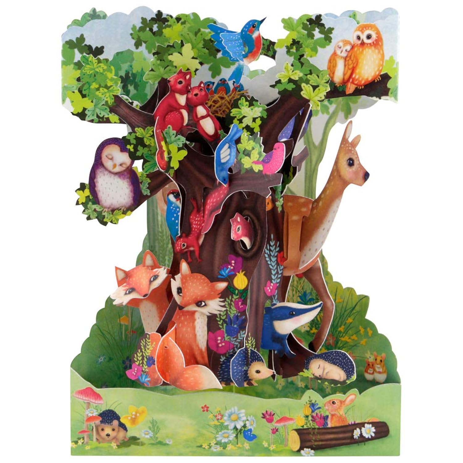 Boston International Santoro Swing 3D Pop-Up Greeting Card, Forest Animals, 6 x 8 Inches, Forest Animals