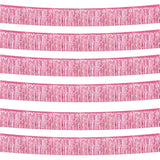 6 Pack 10 Feet Foil Fringe Garland Metallic Tinsel Streamers Banner Wall Hanging Curtain Backdrop Banner For Parade Floats, Thanksgiving, Christmas, Birthday, Halloween Party Decorations(Pink)