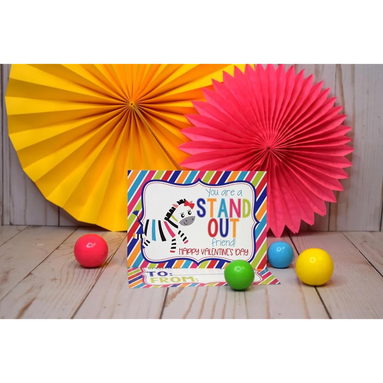 Valentine Zebra Themed Valentine'S Day Exchange Cards For Kids To Give To Friends & Classmates, Thirty (30) 3.5" X 5" Fill-In Cards (Without Envelopes)