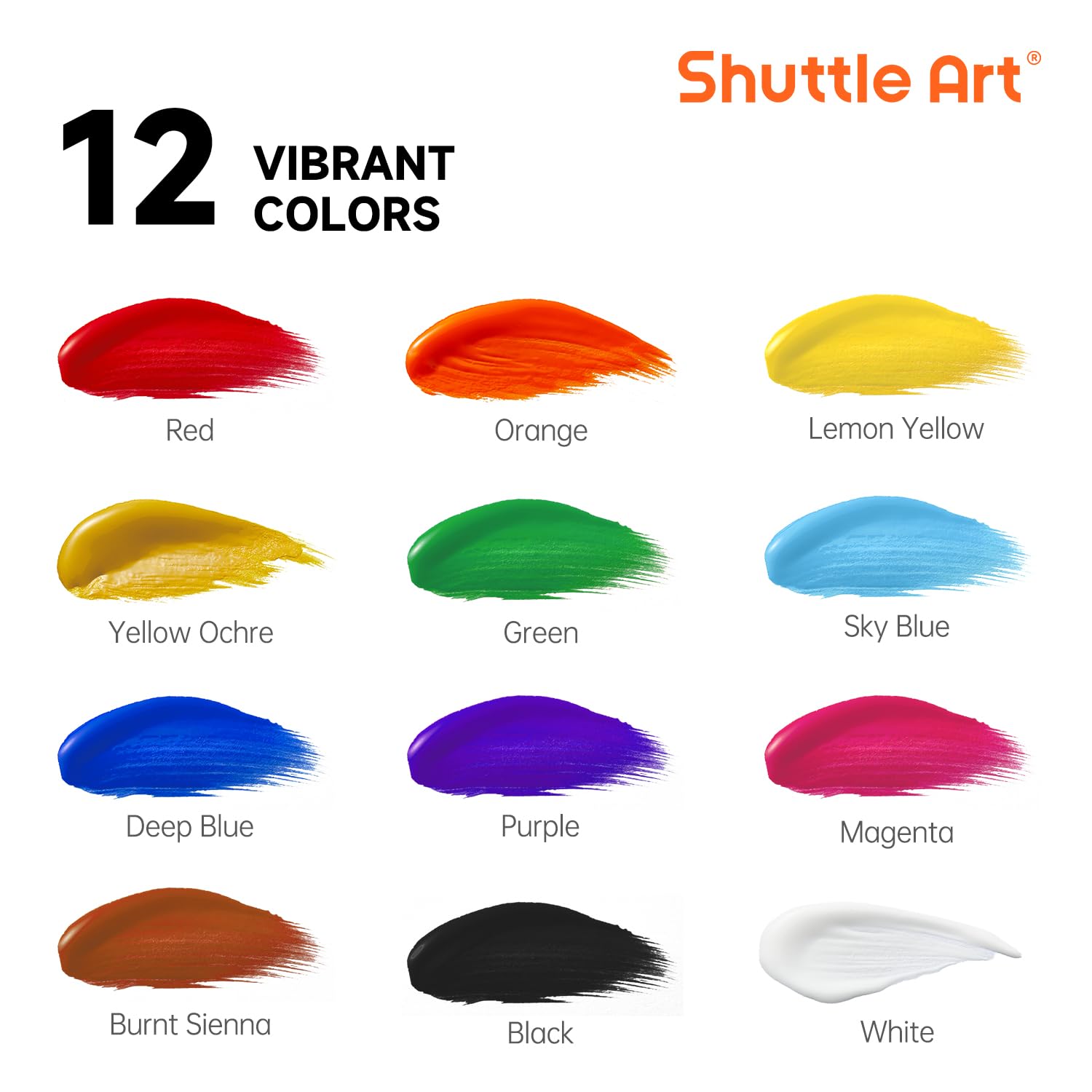 Acrylic Paint, 12 Colors Acrylic Paint Large Bottle Set, 473Ml/16Oz Each, Rich Pigments, High Viscosity, Bulk For Artists, Beginners And Kids On Rocks Crafts Canvas Wood