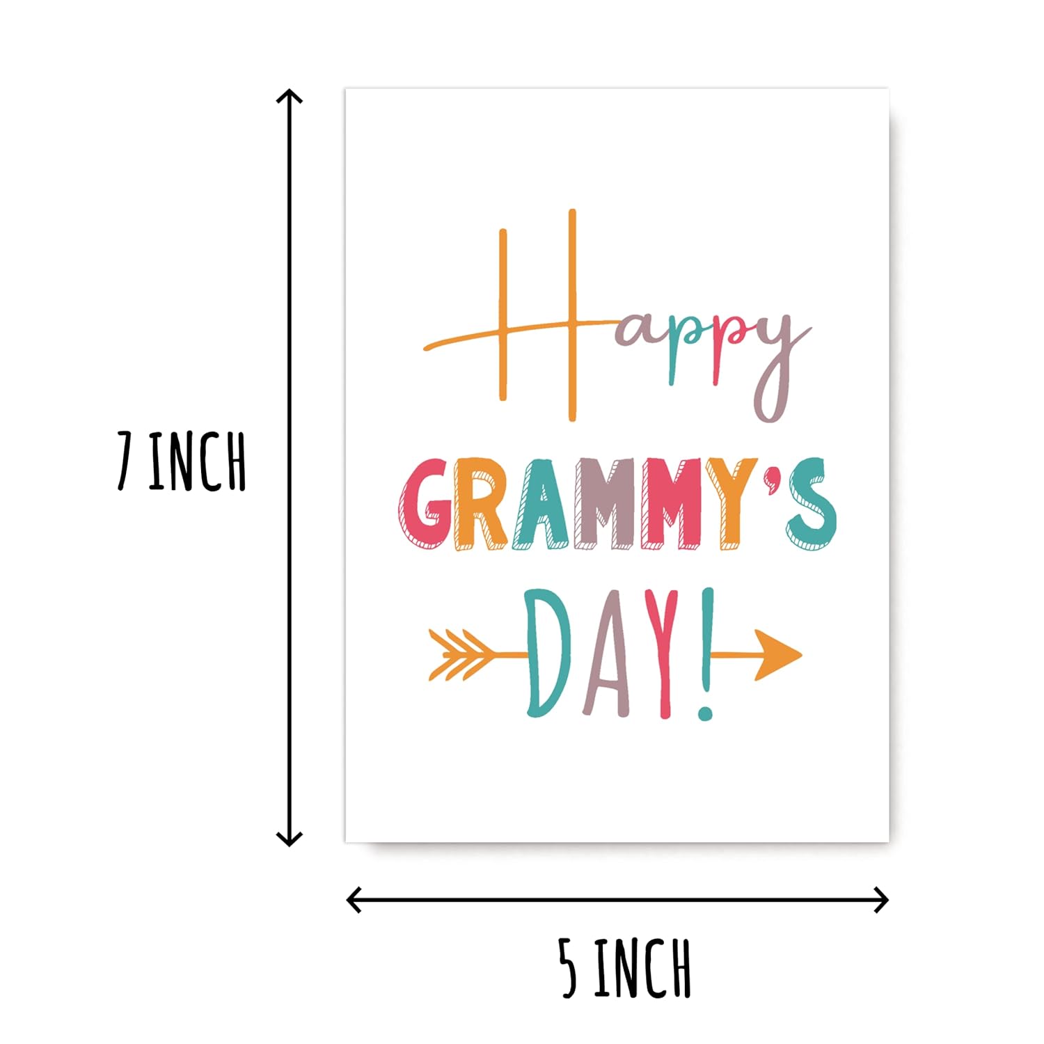 Greeting Card For Grammy Or Grandma. Premium 5 X 7 Inches Birthday Or Mother'S Day Card. Includes Envelope.