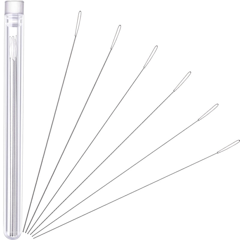 Beading Needles 6 Pieces Stainless Steel Needle Large Big Eye Collapsible Embr