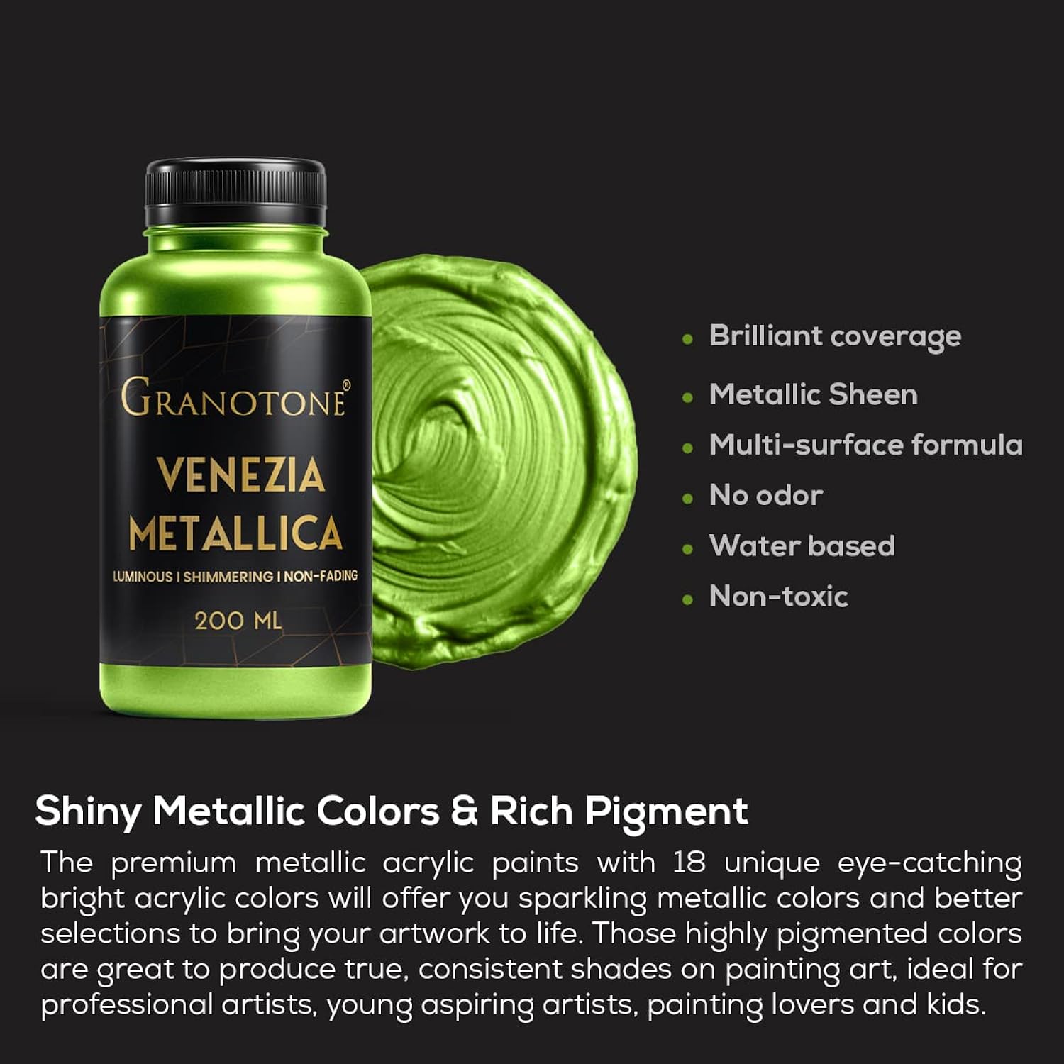 Venezia Acrylic Paint Gold Metallic 6.76 Fl Oz Diy Craft 24 Carat Gold Water Based Non Toxic Shimmering Effect Pro Artists Hobby Painters And Kids