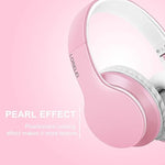 X6 Over-Ear Headphones, Foldable, Stereo Bass, 1.45M Cable, Mic, Pink