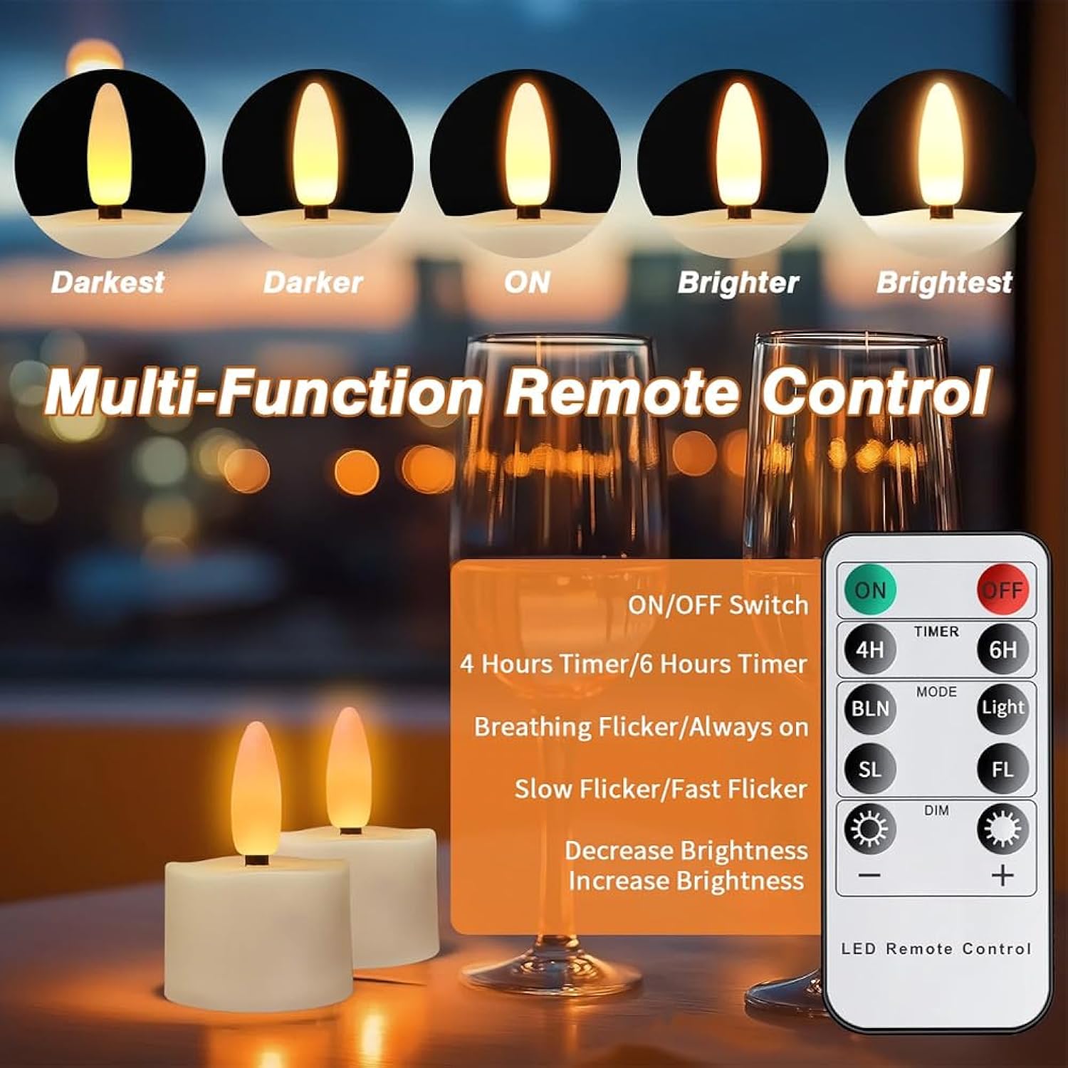 Rechargeable Tea Light Candles with Timer & Remote Function, Small Flameless LED Votive Tealight 4/6 Hours Timer Ivory for Home Xmas Halloween Decor Seasonal, 6-Pack