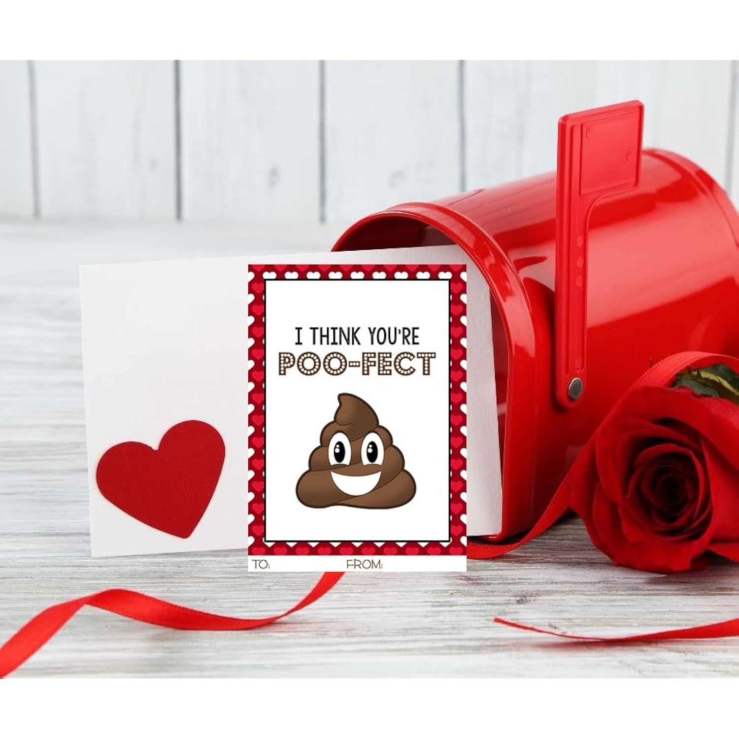 Poop Emoji Funny Themed Valentine Day Classroom Sharing Card Set (24 Included) Class Exchange Kids Valentine'S Pack