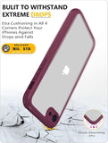 iPhone SE 2022 2020 Case iPhone 8 Case with Built-in Screen Protector Slim Full Body Protective Cover Plum