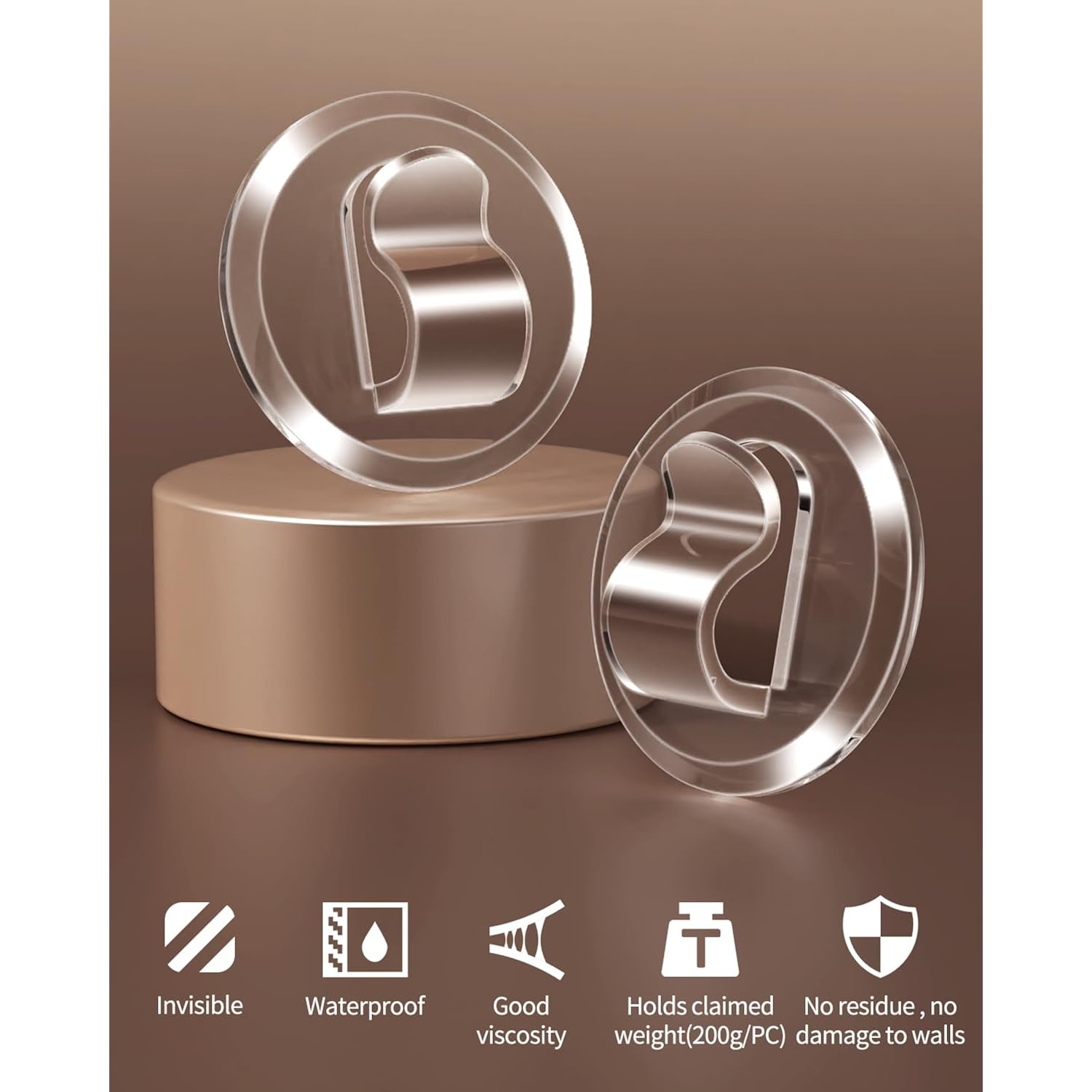 50 Clear Mini Light Clips: Small Hooks With Adhesive Strips For Indoor String Light - Plastic Damage Free Wall Hook For Hanging Tiny Fairy Christmas Light Cable Hangers Decoration Decor (50)