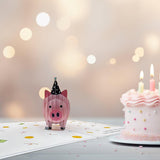 3D Birthday Card, Piggy Bank Money Holder For Cash Gift Birthday, Fun Money Card For Kids And Adults, Animal Pop-Up Card, With Envelope And Removable Note Card