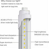 6 Pack 4FT T8 LED Tube Lights 36W 3600LM 5000K R17D Base Ballast Bypass Sign Shop Lights