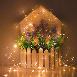 99FT 300 LED Battery Operated Fairy String Lights with Remote Control Warm White Copper Wire Lights Waterproof 8 Lighting Modes for Outdoor Christmas Wedding Party Garden Decor