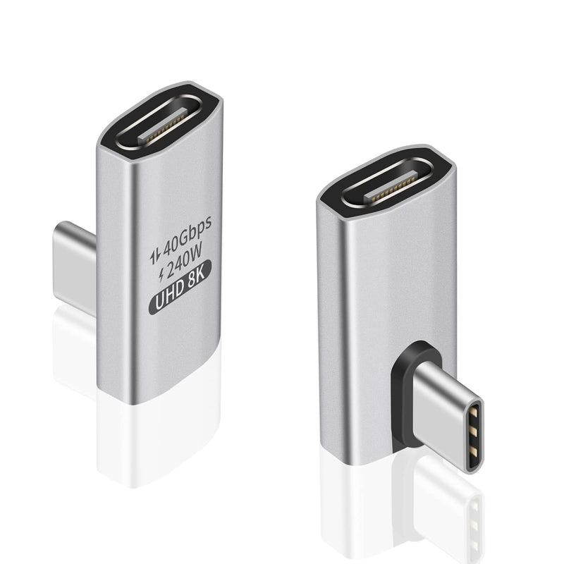 90 Degree Usb C To Usb C Adapter, 240W Right Angle Usb C Male To Female Adapte