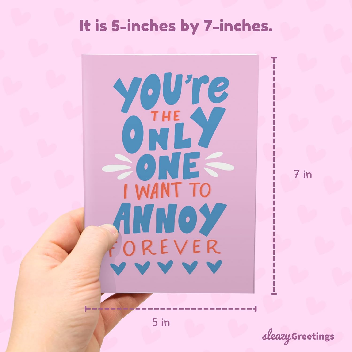 Funny Valentine'S Day Card For Him Or Her - Annoy You Forever - Cute Anniversary Cards For Husband, Boyfriend, Wife, Or Girlfriend - Funny Birthday Card For Men Or Women