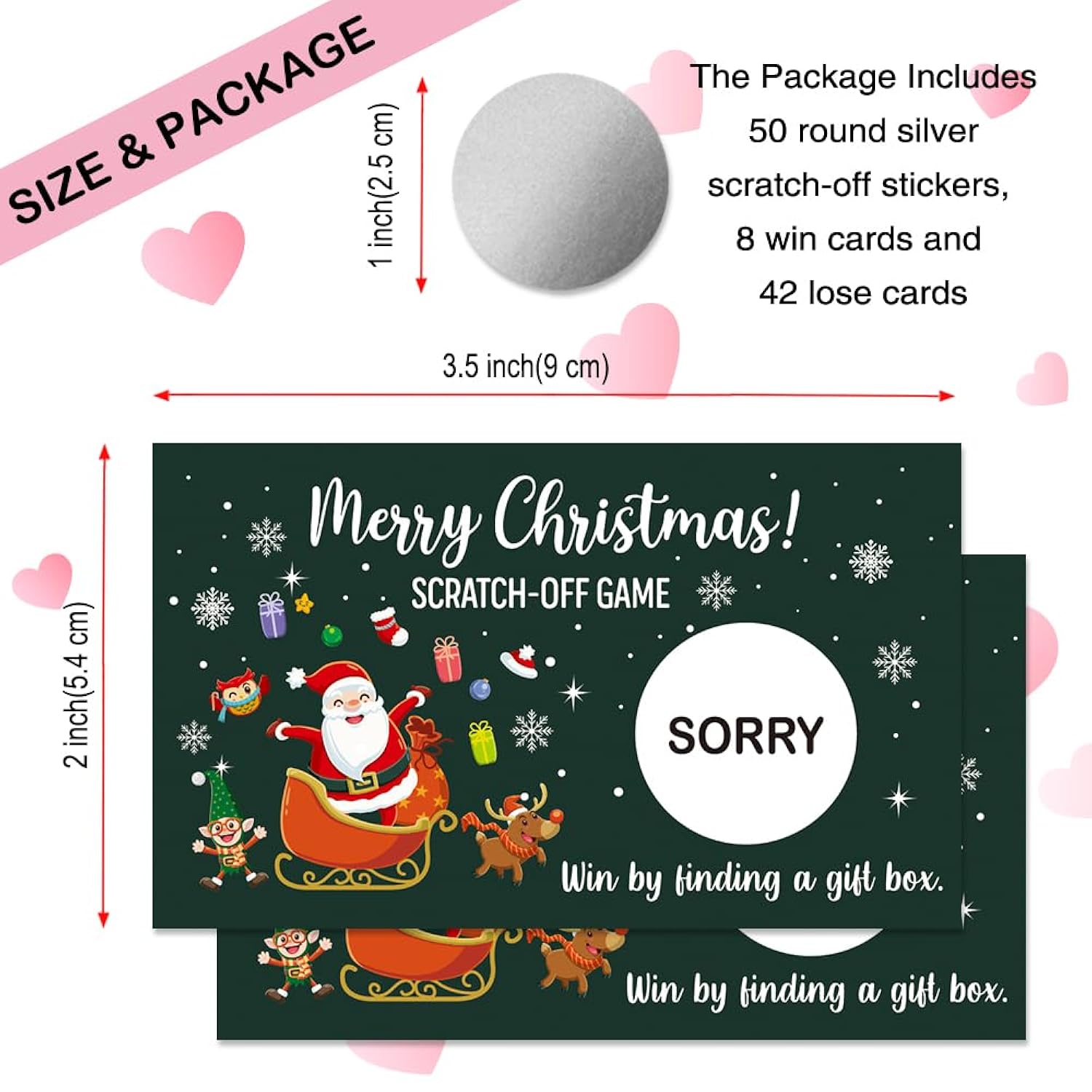 50 Pcs Merry Christmas Scratch Off Game Cards, Funny Christmas Themed Scratch Cards For Lottery Group Games Activity, Birthday Party Supplies, Raffle Tickets For Enterprises Activity