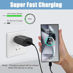 25W Samsung Fast Charger with 10FT Cable for Galaxy S24/S23/S22/Note 20