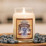 Candleberry Candles | Gourmet Coffee Shoppe Collection | Strong Fragrances For Home | Hand Poured In The Usa | Highly Scented & Long Lasting | Large Jar | (Blueberry White Mocha)