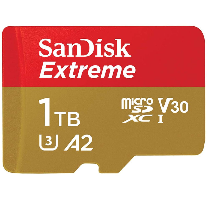 1TB Extreme microSDXC, 160MB/s, U3, V30, 4K, A2, C10, with Adapter