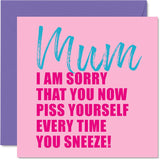 Funny Birthday Card For Mum - I Am Sorry - Rude Mothers Day Card For Mum Birthday Cards Gifts, 5.7 X 5.7 Inch Joke Humor Mother'S Day Greeting Cards For Mama Mam Mom Mummy Mammy Mommy