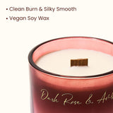 9.88Oz Natural Soy Wax Jar Candle With Wooden Wick | Dark Rose Amber Scent | 55-Hour Burn & Long-Lasting Burn | Housewarming Gift For Men And Women