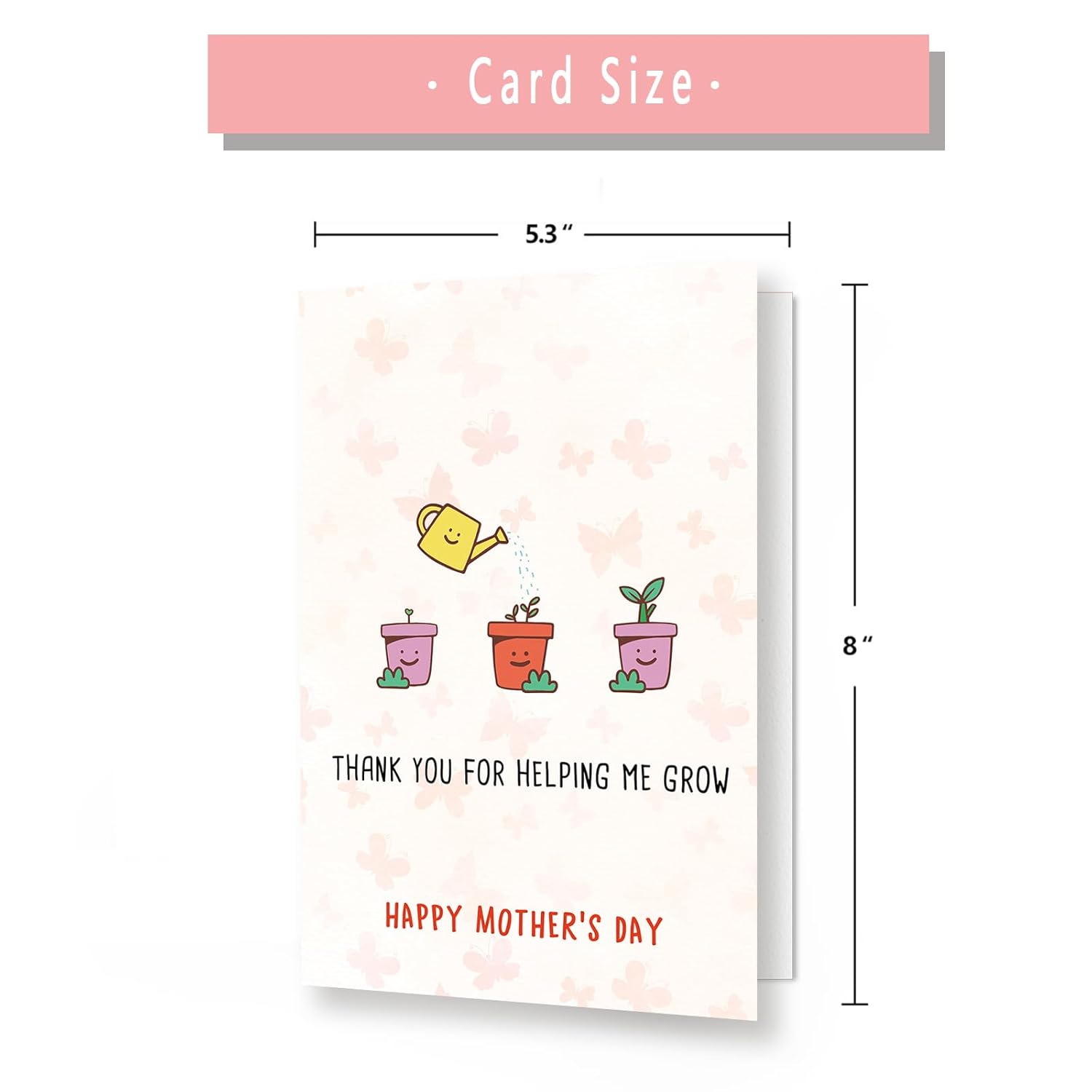 Cute Mothers Day Card Gifts For Mom, Lovely Mother'S Day Thank You Mom Card, Thank You For Helping Me Grow, Funny Mothers Day Cards From Son Daughter