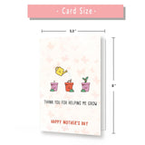 Cute Mothers Day Card Gifts For Mom, Lovely Mother'S Day Thank You Mom Card, Thank You For Helping Me Grow, Funny Mothers Day Cards From Son Daughter