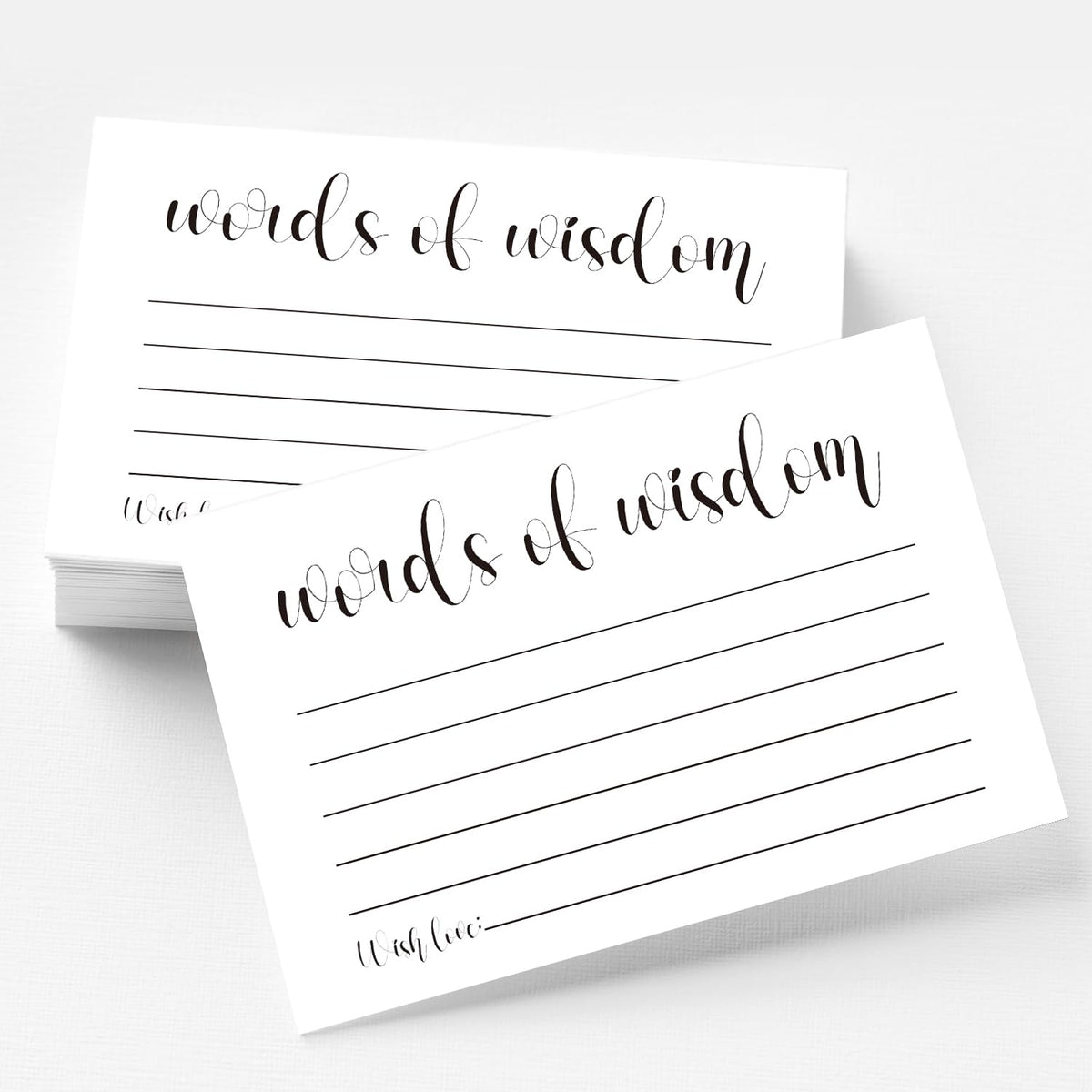 50 Words Of Wisdom Advice Cards, Blank Advice Cards, Guest Book Alternative For Graduation, Bridal Or Baby Shower Party Games, Boy Or Girl Baby Predictions.4" X 6"