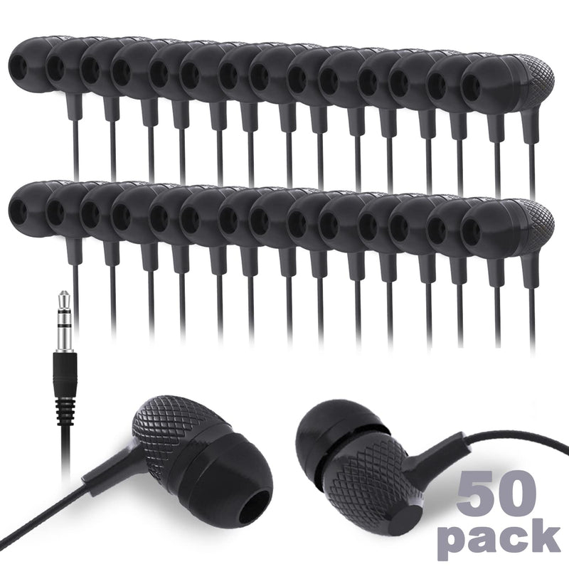 Bulk Earbuds Headphones 50 Pack For Classrooms Kids, Wholesale Durable Earphon