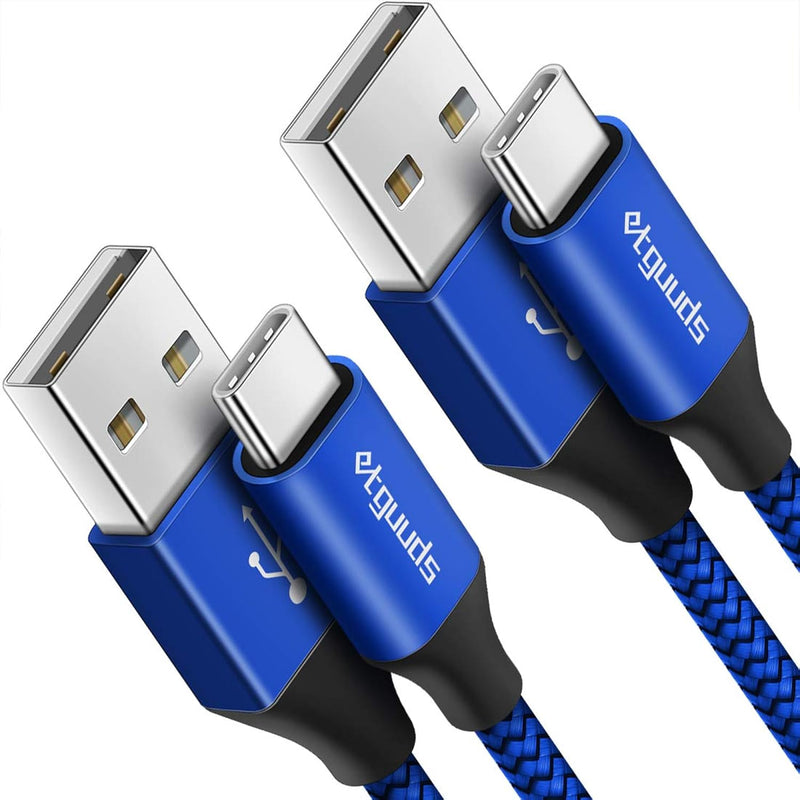 [2-Pack, 3Ft] Usb Type C Cable 3A Fast Charging, Nylon Braided Usb A To Usb C