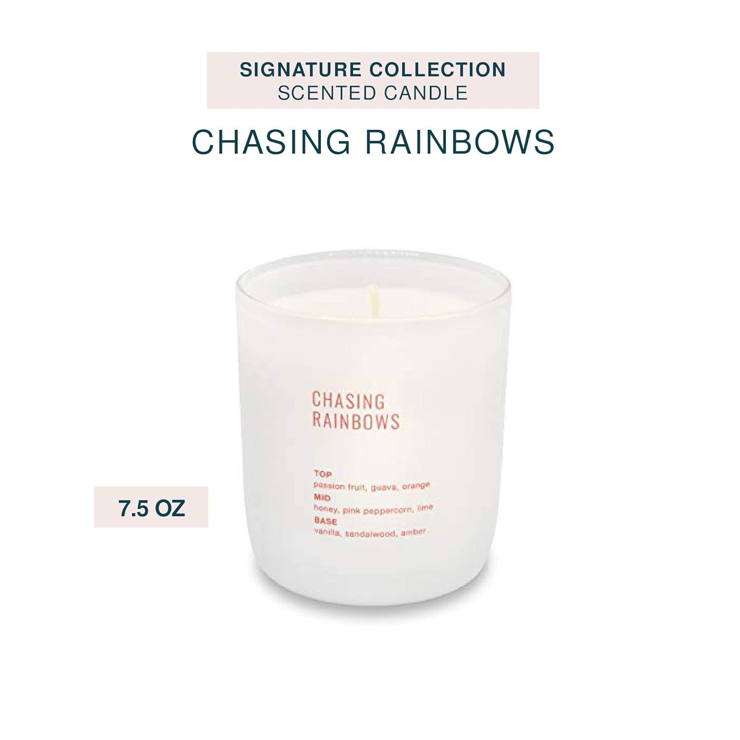 Scented Candle With Essential Oils And Fragrance-Infused Coconut-Soy Blend Wax - Burns Up To 40 Hours - Comes In A Jar - Non Toxic - Signature Collection Candle - Chasing Rainbows