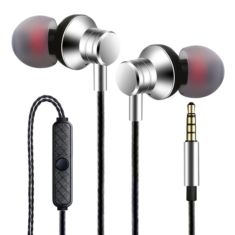 Wired Earbuds Headphones With Microphone Stereo Bass Earphones Noise Isolation