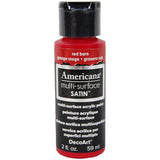 DecoArt Americana Multi-Surface Satin Acrylic Paint, 2-Ounce, Red Barn