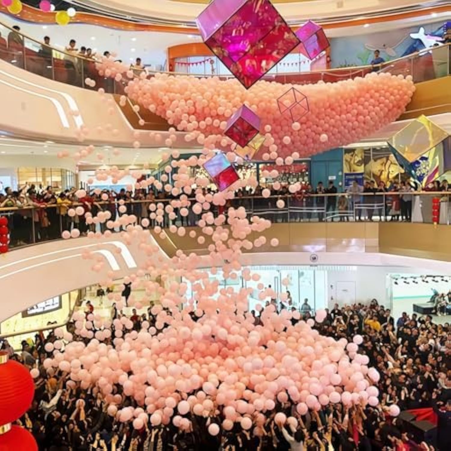 10.9 X 3 Ft Balloons Drop Net For Weddings Parties, Reusable Ceiling Release Net Holds 100 Balloons For Birthdays Graduations Corporate Events Baby Shower New Year'S Celebration Supplies Decoration