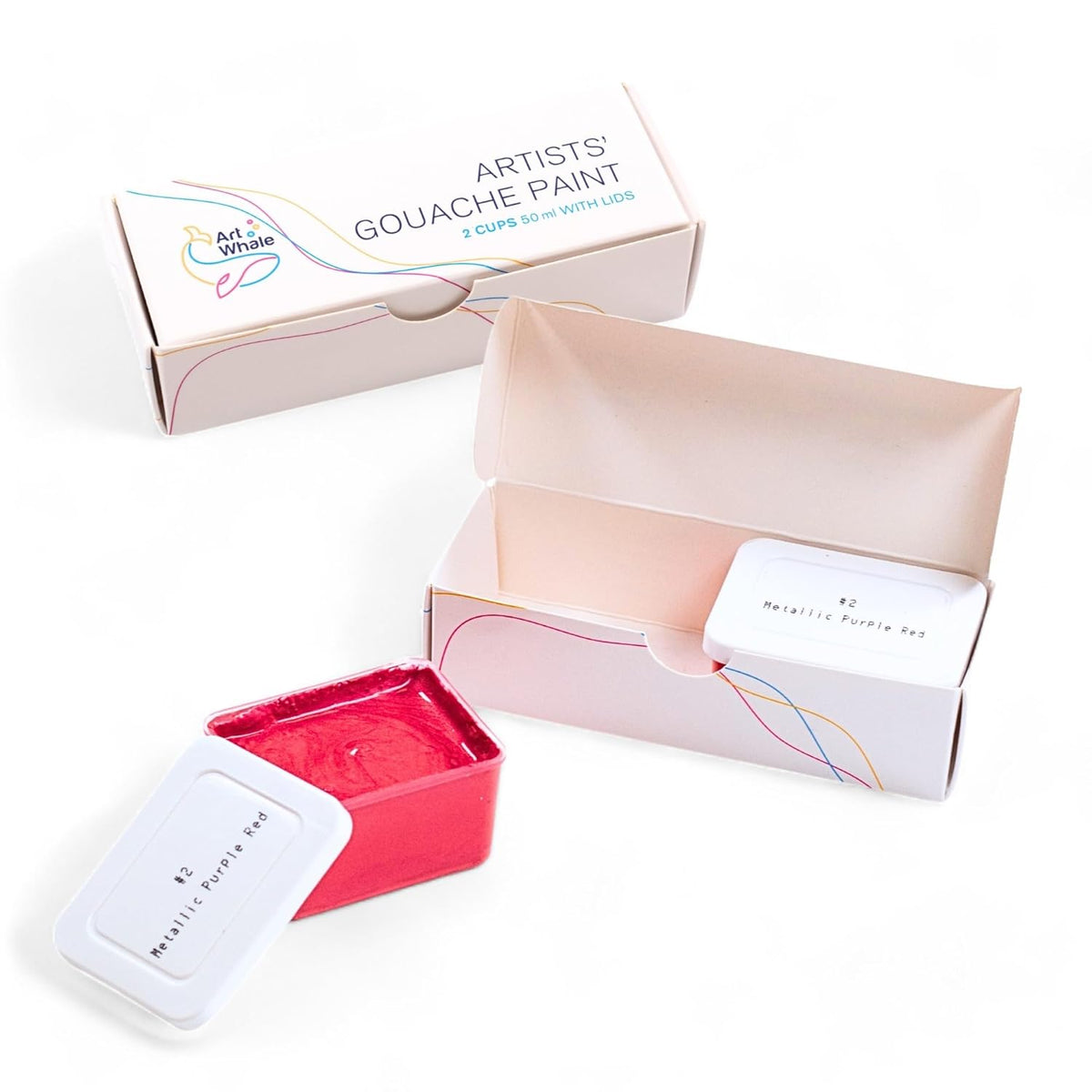 Gouache Metallic Purple Red Refills (50Ml/1.7Oz)|Intense Pigments, Easy Color Refill (2 Pcs.)