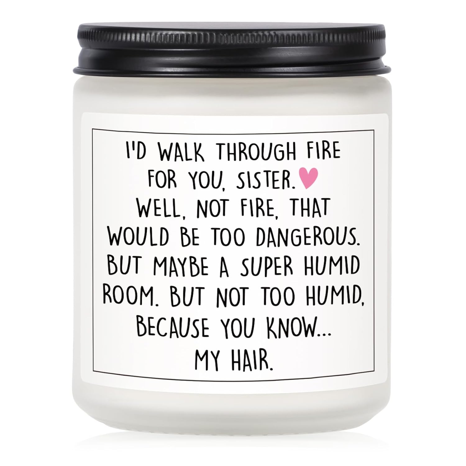 Funny Sister Gifts, Sister Birthday Gifts Ideas- Handmade Lavender Natural Soy Wax Candle- Sisters Gift From Sister Brother For Birthday, Mothers Day, Graduation, Christmas, Sis Candle(7Oz)
