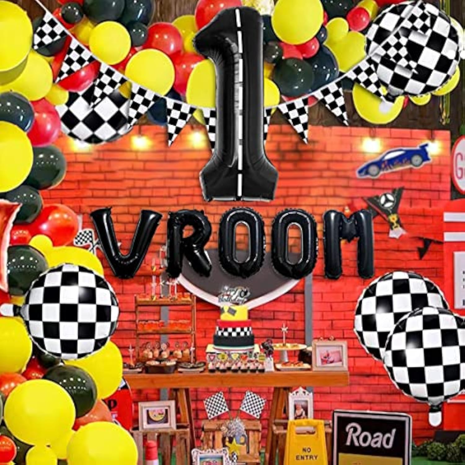 134PCS Race Car Balloon Garland Kit - Racing Theme Birthday Party Decorations