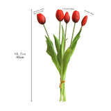 10Pcs Artificial Tulip Flowers Real Touch Latex Tulip Flowers Fake Bouquet Flower Arrangement Central Bouquet Home Office Party Gift Wedding Birthday Garden Shop Decoration (Red)