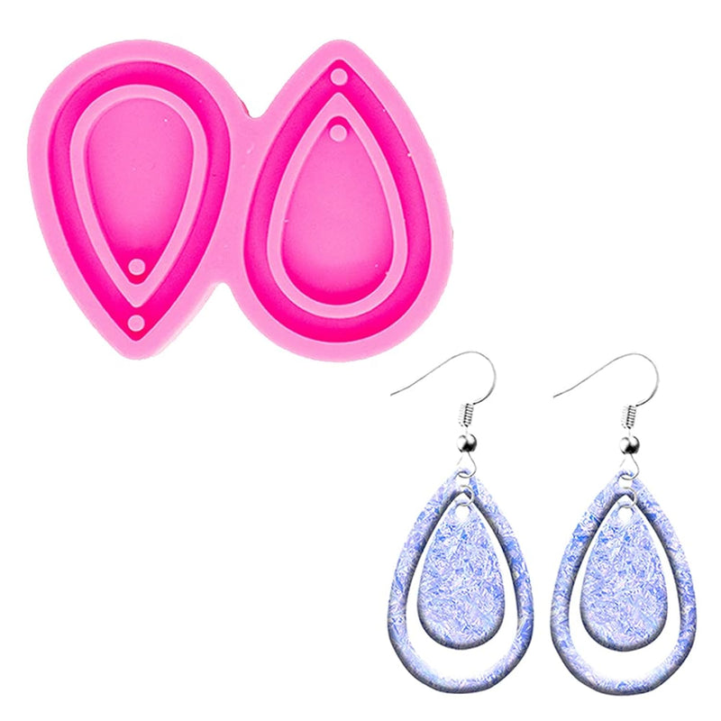 Tear Drop Hoop Shape Hollow Out Earrings Epoxy Resin Mold Silicone Ear