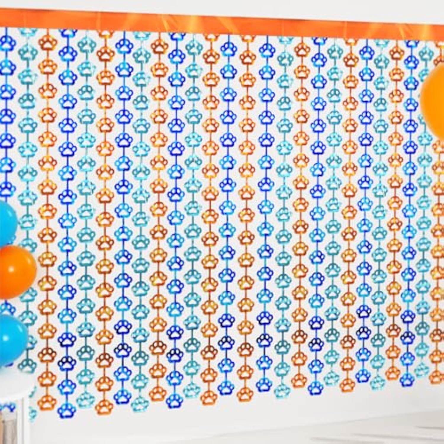 Orange Foil Fringe Curtain 2 Pack 3.3x6.6Ft Party Photo Booth Decor