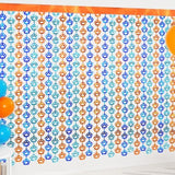 Orange Foil Fringe Curtain 2 Pack 3.3x6.6Ft Party Photo Booth Decor